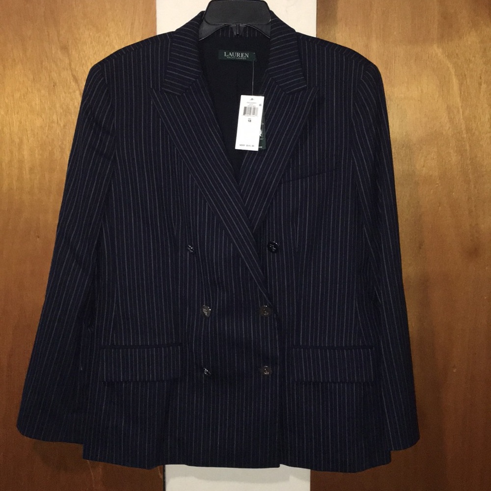 🌊 NWT Ralph Lauren Navy Striped Blazer
